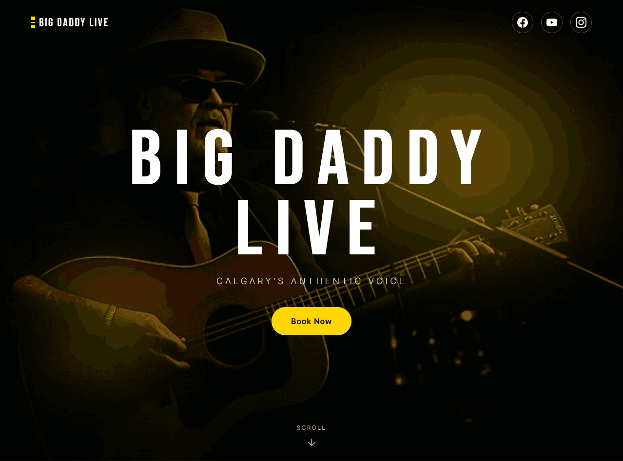 Big Daddy Live - Calgary business website by Sunstone Soft