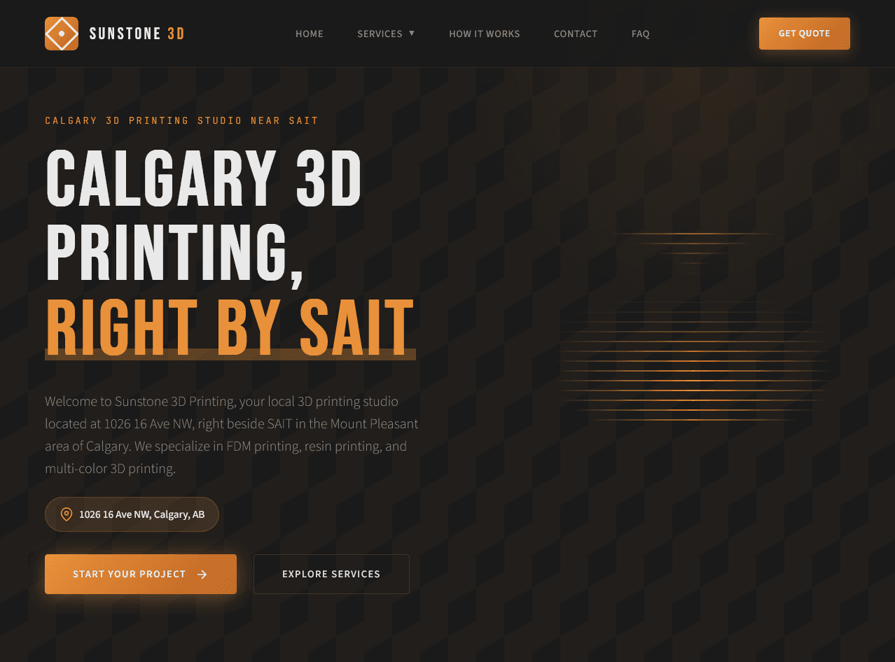 Sunstone 3D - Calgary business website by Sunstone Soft
