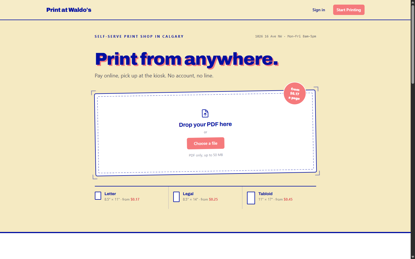 Print at Waldo's — built by Sunstone Soft
