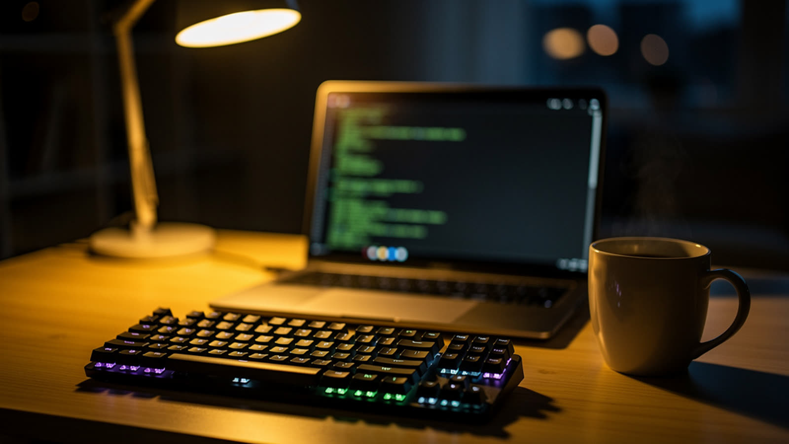 Night workspace where site updates happen